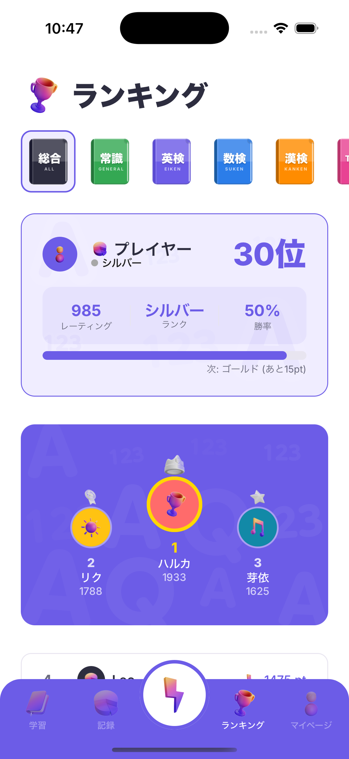 ランキング